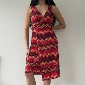BCBG MaxAzria Chevron Pleated Dress Size M